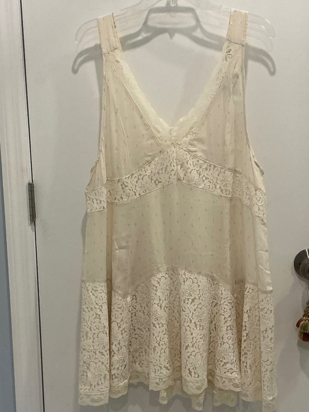 Intimately Free People Tea Combo Ivory Lace Swing Tank Dress Medium